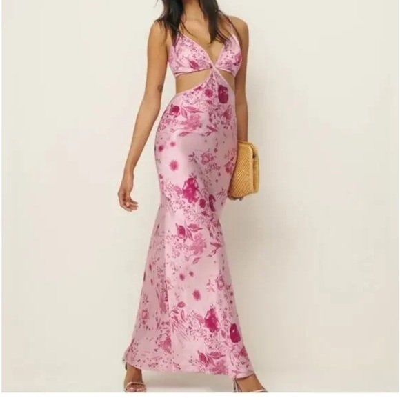REFORMATION Floral Pink Maxi Dress - Picture 1 of 10